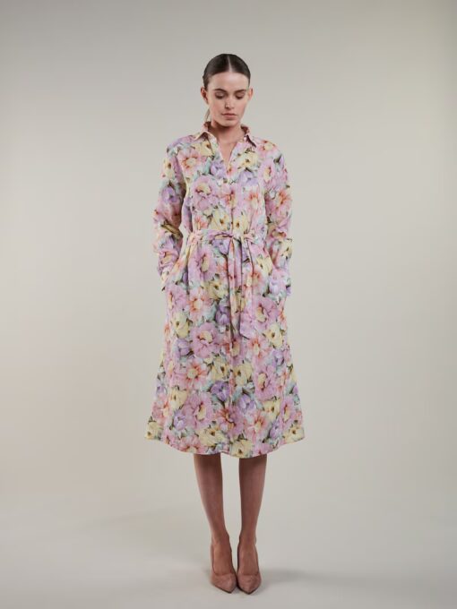 Stenströms Happy Light pink Floral Linen Dress