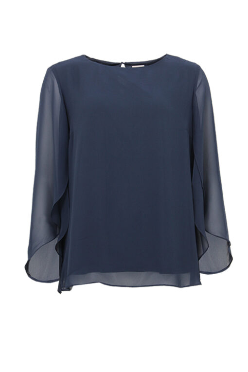 STI Karly Solid Blouse Dark Blue
