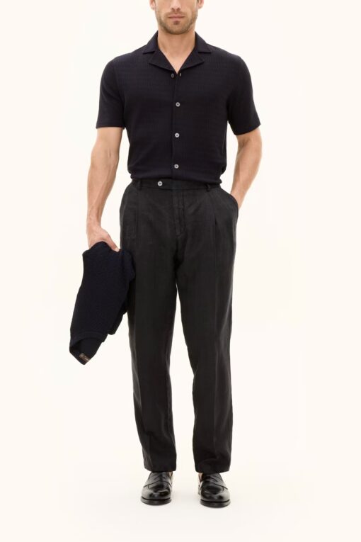 Oscar Jacobson Kirk Knitted Shirt Brown