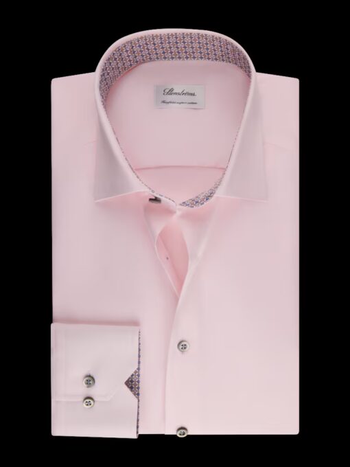 Stenströms Fitted Dark pink Contrast Twill Shirt