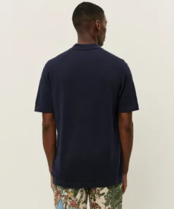 Les Deux Emmanuel Knit Polo Dark Navy