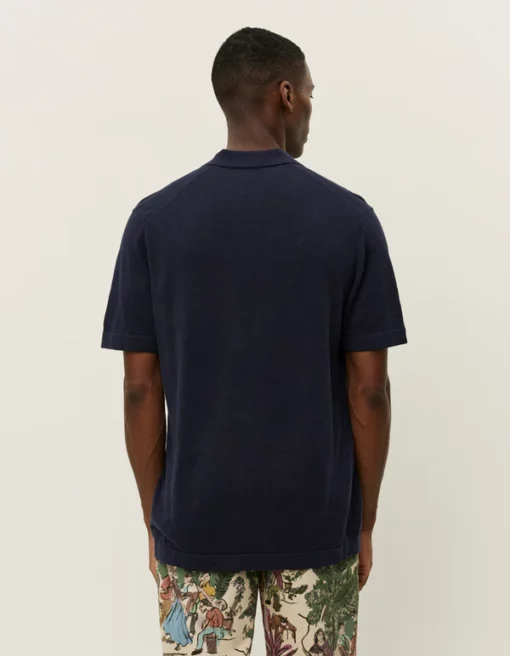 Les Deux Emmanuel Knit Polo Dark Navy