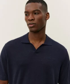 Les Deux Emmanuel Knit Polo Dark Navy