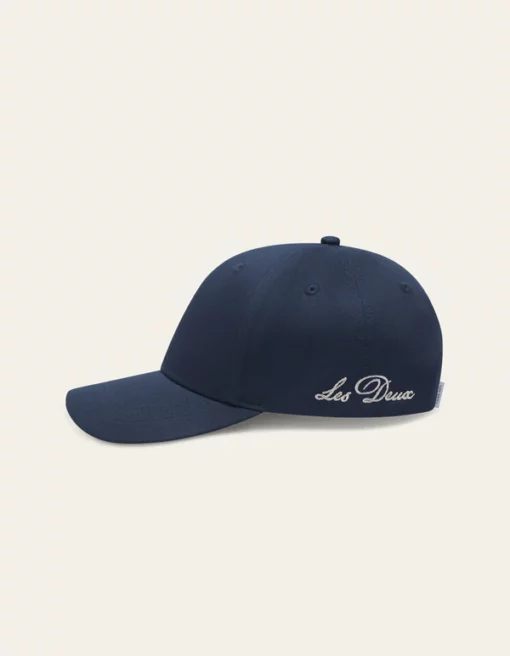Les Deux Crew Organic Baseball Cap Dark Navy