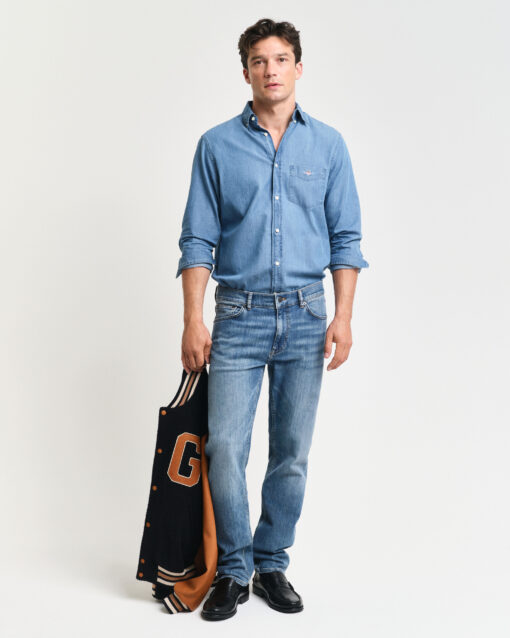 Gant Regular Gant Jeans Mid Blue Worn In