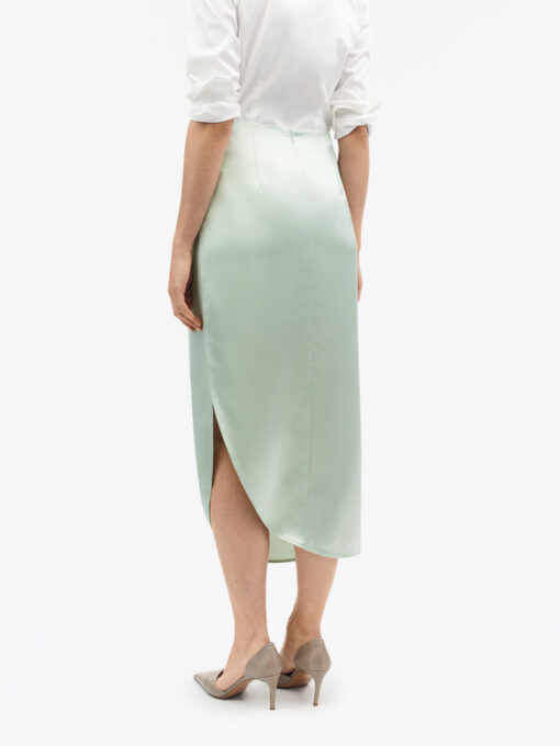 Tiger of Sweden Valenie Drapey Satin Skirt Light Green