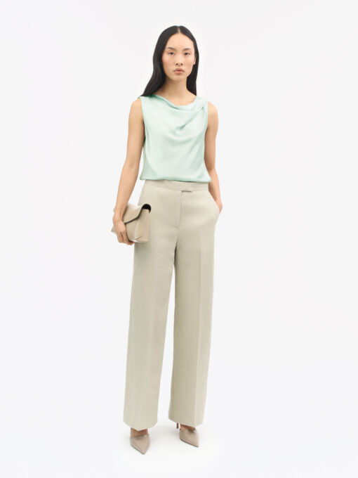Tiger of Sweden Helvie Sleeveless Satin Top Light Green