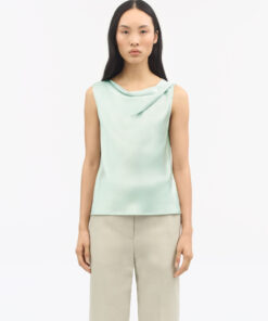 Tiger of Sweden Helvie Sleeveless Satin Top Light Green