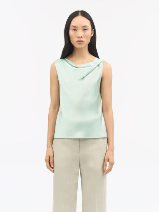 Tiger of Sweden Helvie Sleeveless Satin Top Light Green