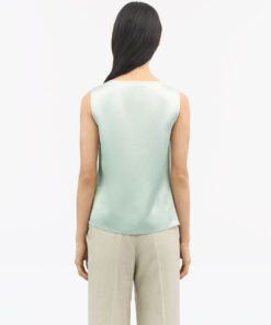Tiger of Sweden Helvie Sleeveless Satin Top Light Green