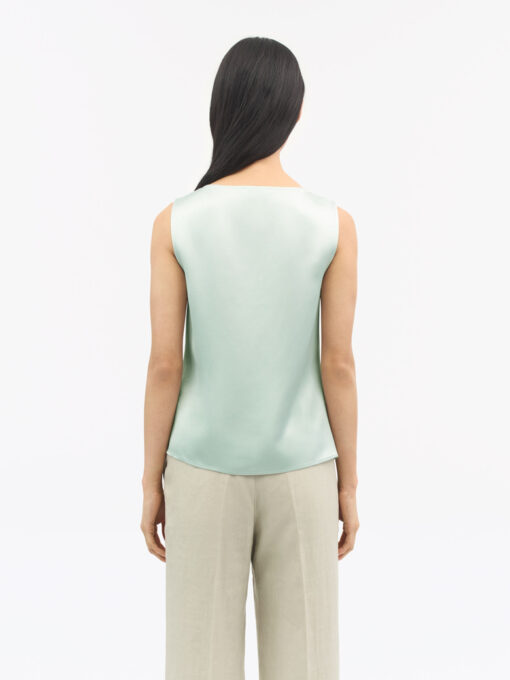 Tiger of Sweden Helvie Sleeveless Satin Top Light Green