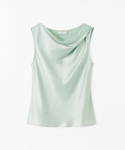 Tiger of Sweden Helvie Sleeveless Satin Top Light Green