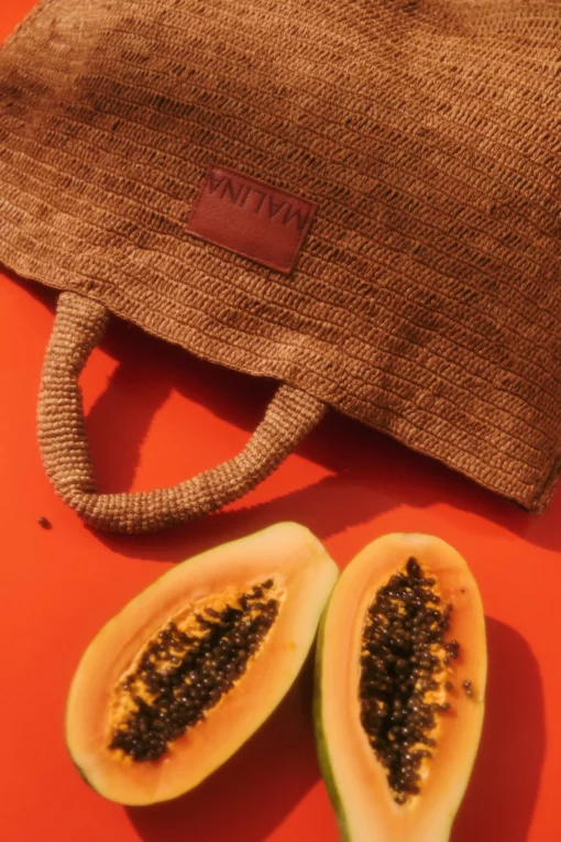 Malina Elsya Raffia Tote Bag Tan