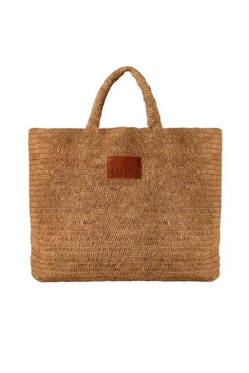 Malina Elsya Raffia Tote Bag Tan