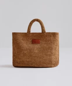 Malina Elsya Raffia Tote Bag Tan
