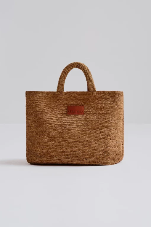 Malina Elsya Raffia Tote Bag Tan