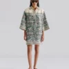 Malina Imogen Tunic Mini Dress Ocean Corals