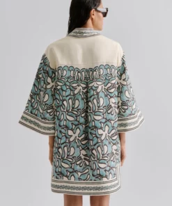 Malina Imogen Tunic Mini Dress Ocean Corals
