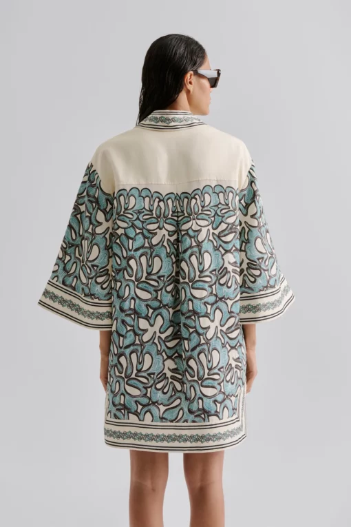Malina Imogen Tunic Mini Dress Ocean Corals