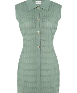 Malina Hele Long Structure Knitted Vest Sage