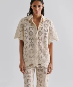 Malina Ari Guipure Lace Shirt Sand