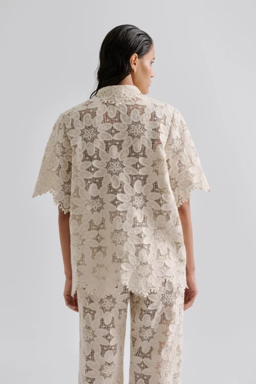 Malina Ari Guipure Lace Shirt Sand