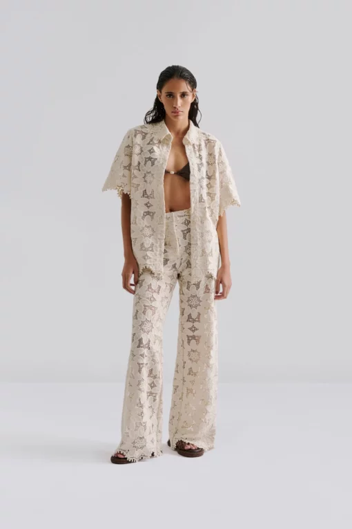 Malina Ari Guipure Lace Shirt Sand