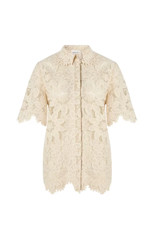 Malina Ari Guipure Lace Shirt Sand