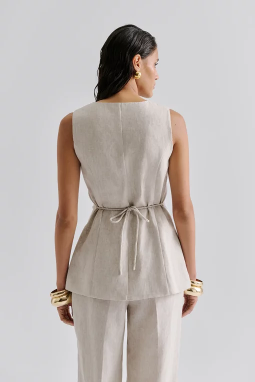 Malina Cielo Linen Vest Sand
