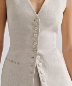 Malina Cielo Linen Vest Sand