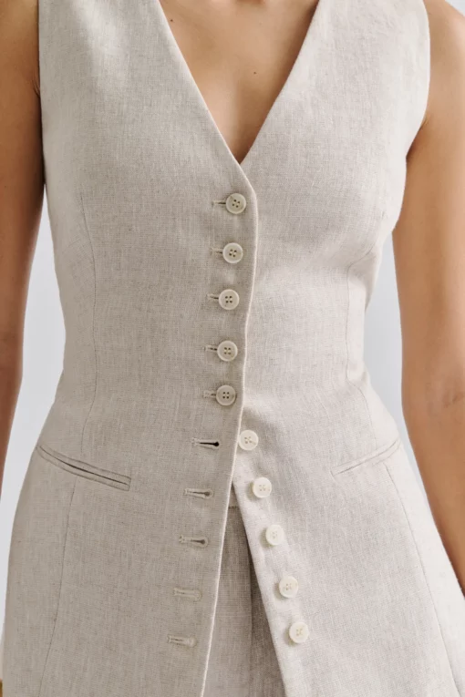 Malina Cielo Linen Vest Sand