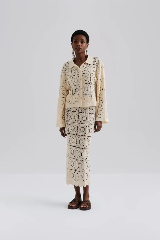 Malina Moraya Crochet Cardigan Cream