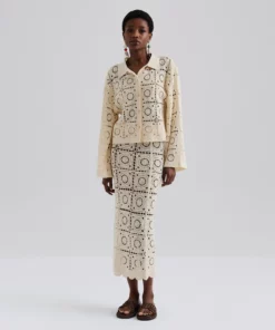 Malina Moraya Crochet Cardigan Cream