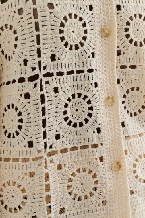 Malina Moraya Crochet Cardigan Cream