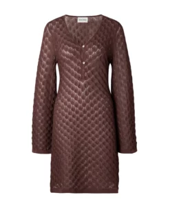 Malina Sylvie Mini Kaftan Dress Chocolate