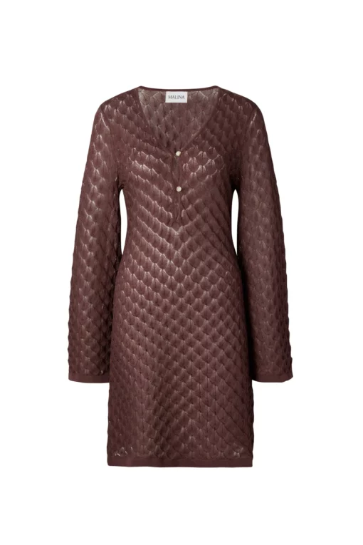 Malina Sylvie Mini Kaftan Dress Chocolate