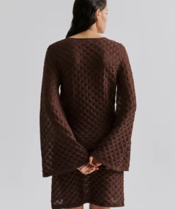 Malina Sylvie Mini Kaftan Dress Chocolate