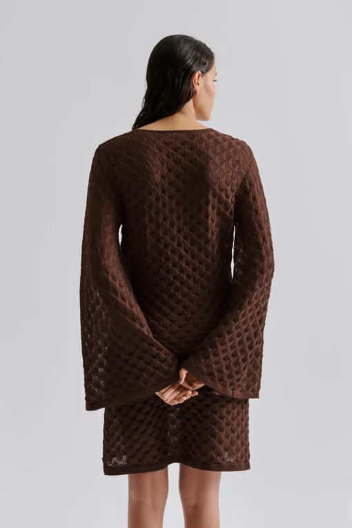 Malina Sylvie Mini Kaftan Dress Chocolate