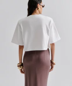 Malina Boxy Cropped T-shirt White