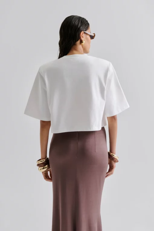 Malina Boxy Cropped T-shirt White