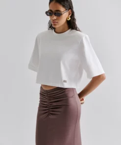 Malina Boxy Cropped T-shirt White