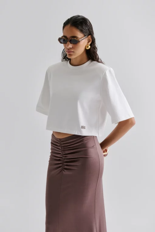 Malina Boxy Cropped T-shirt White