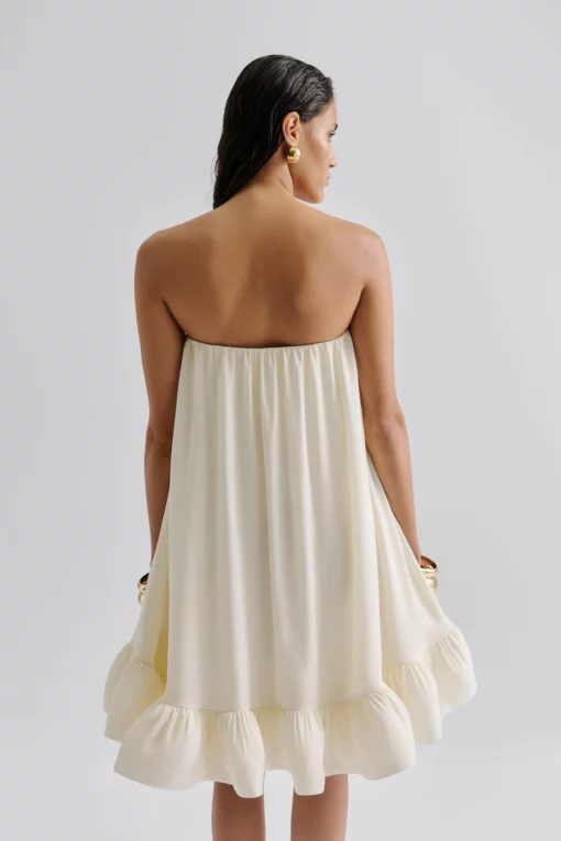 Malina Mikala Ruffled Dress White