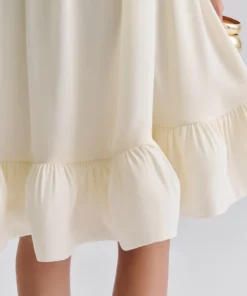 Malina Mikala Ruffled Dress White