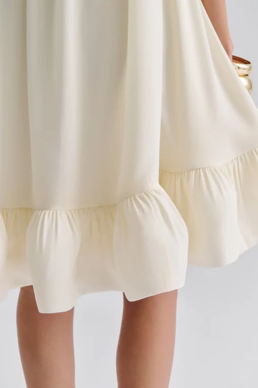 Malina Mikala Ruffled Dress White