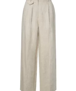 Malina Yana Tailored Wide Linen Pants Sand