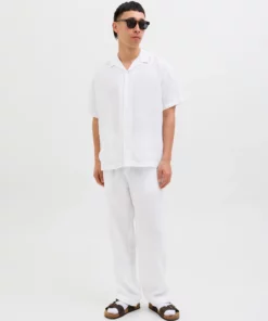 Jack & Jones Karl Lawrence Linen Chino Pants White