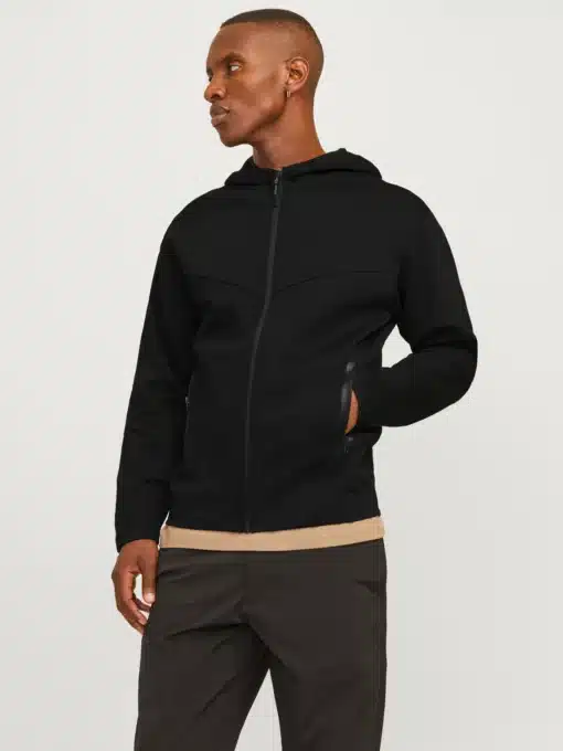 Jack & Jones Jcofusion Sweat Zip Hood Black