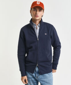 Gant Reg Shield Full Zip Sweatshirt Evening Blue
