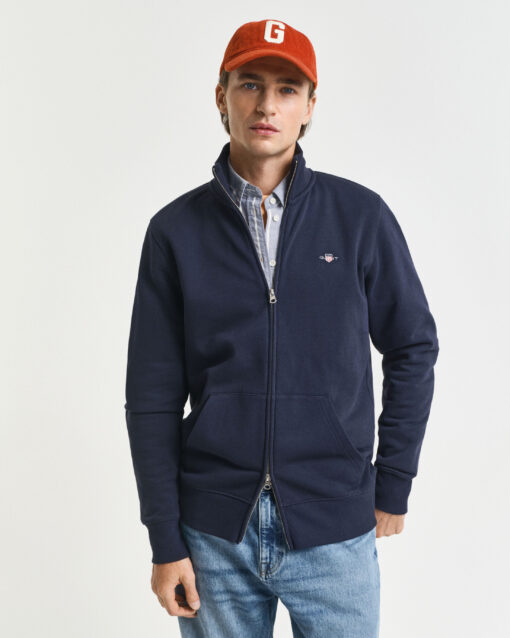 Gant Reg Shield Full Zip Sweatshirt Evening Blue